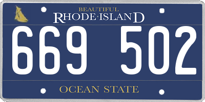 RI license plate 669502