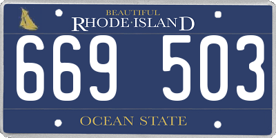 RI license plate 669503