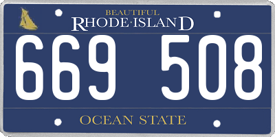 RI license plate 669508