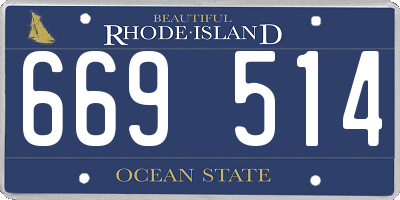 RI license plate 669514