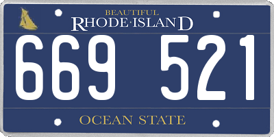 RI license plate 669521