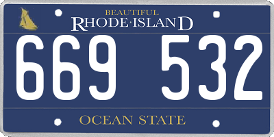 RI license plate 669532