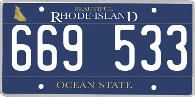 RI license plate 669533
