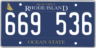 RI license plate 669536