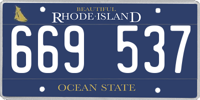 RI license plate 669537