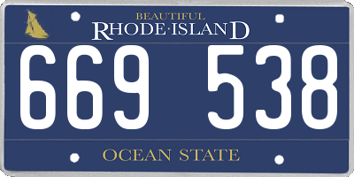 RI license plate 669538