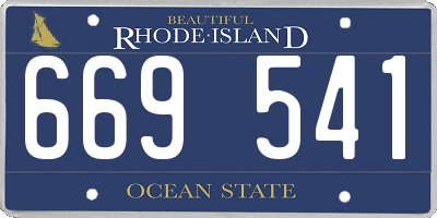 RI license plate 669541