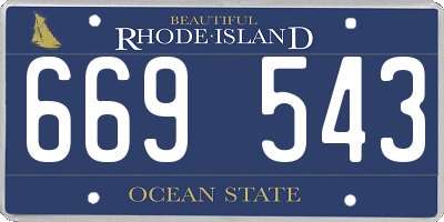 RI license plate 669543