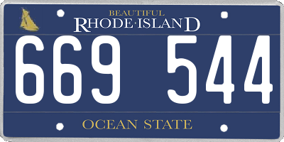 RI license plate 669544