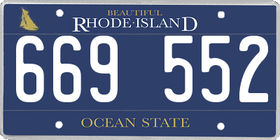 RI license plate 669552