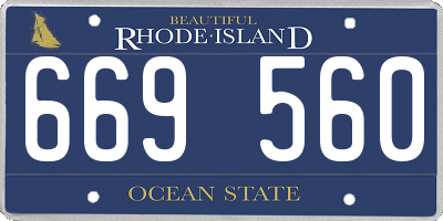 RI license plate 669560
