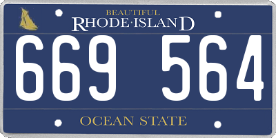 RI license plate 669564