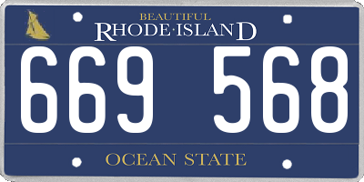 RI license plate 669568