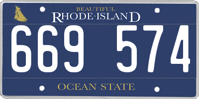 RI license plate 669574