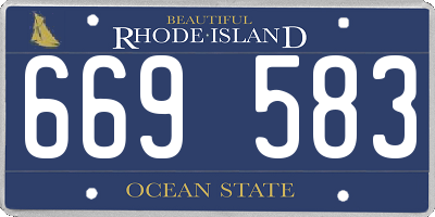 RI license plate 669583