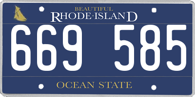 RI license plate 669585