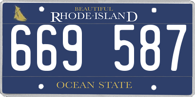 RI license plate 669587