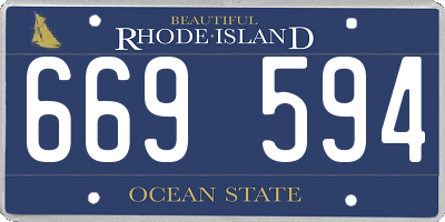 RI license plate 669594