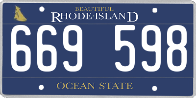 RI license plate 669598