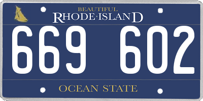 RI license plate 669602