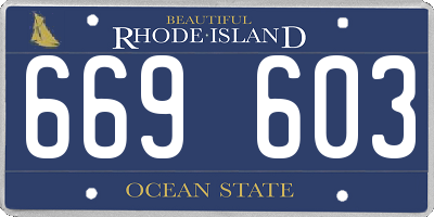 RI license plate 669603