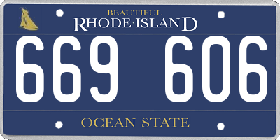 RI license plate 669606