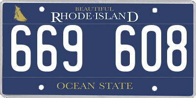 RI license plate 669608