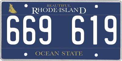 RI license plate 669619