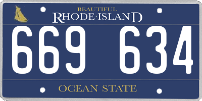RI license plate 669634