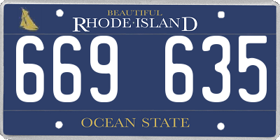 RI license plate 669635
