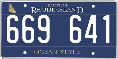 RI license plate 669641