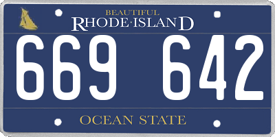 RI license plate 669642