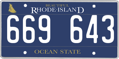 RI license plate 669643