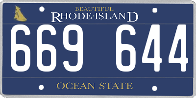 RI license plate 669644
