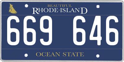 RI license plate 669646