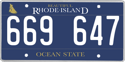 RI license plate 669647
