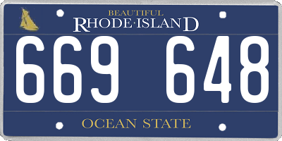 RI license plate 669648