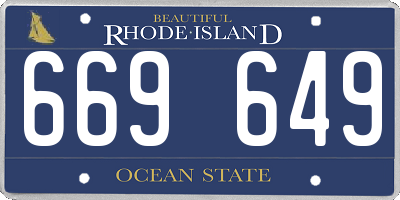 RI license plate 669649
