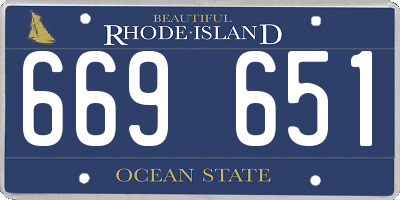 RI license plate 669651
