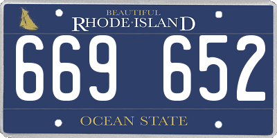 RI license plate 669652