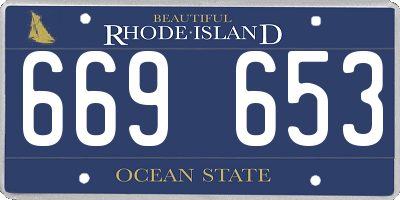 RI license plate 669653