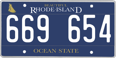 RI license plate 669654