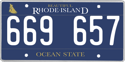 RI license plate 669657
