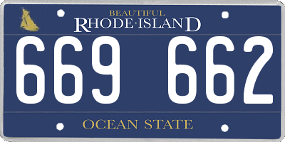 RI license plate 669662