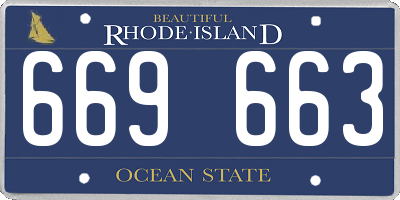 RI license plate 669663