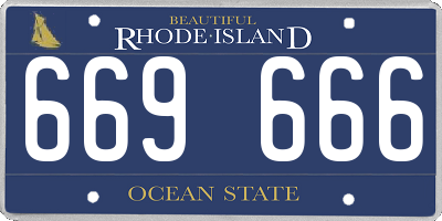 RI license plate 669666