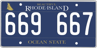 RI license plate 669667