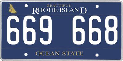 RI license plate 669668