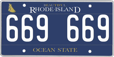 RI license plate 669669