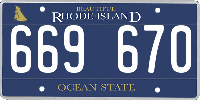RI license plate 669670